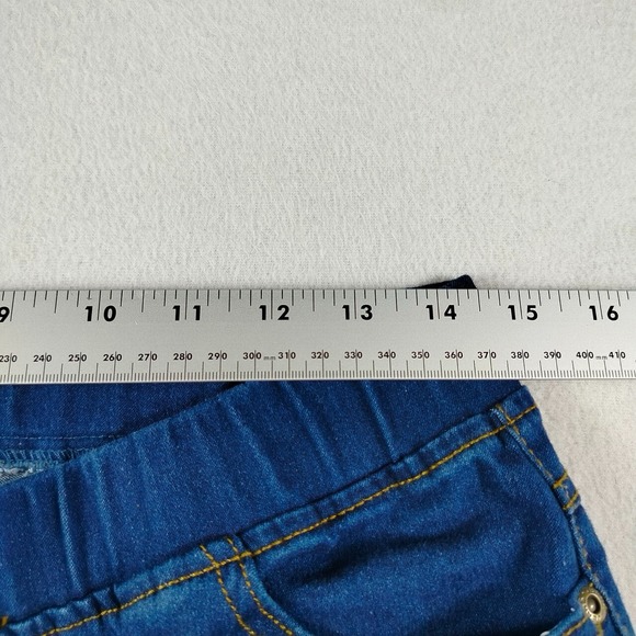 JVINI Womens Jeggings Jeans Mid Rise Distressed Elastic Waist Blue Plus Size 1XL - Picture 8 of 9